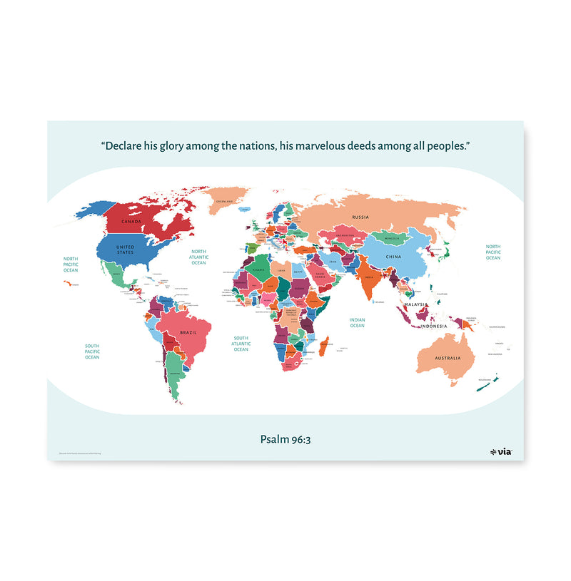 Mapa del mundo de tela